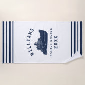 おもしろいシークルーズシップファミリー懇親会サマーバケーション ビーチタオル (正面)