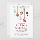おもしろいシークレットサンタギフト交換パーティー 招待状 (正面)