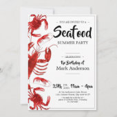 おもしろいシーフードサマーバースデーパーティー 招待状 (正面)