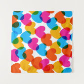 おもしろいシームレスヴィンテージのハートバックグラウンドをpretに タペストリー (正面(横))