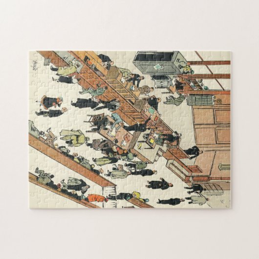 おもしろいシーン、ジェファーソン市場警察裁判所NY ジグソーパズル (横)