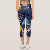 おもしろいジオメトリ：抽象芸術数々のカラーパターン カプリレギンス (裏面)