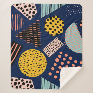 おもしろいジオメトリ：抽象芸術数々のカラーパターン シェルパブランケット