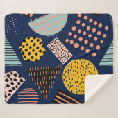 おもしろいジオメトリ：抽象芸術数々のカラーパターン シェルパブランケット (正面(横))