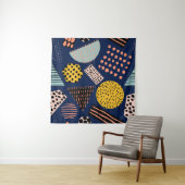 おもしろいジオメトリ：抽象芸術数々のカラーパターン タペストリー (インサイチュ)