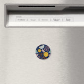 おもしろいジオメトリ:抽象芸術数々のカラーパターン マグネット (インサイチュ (食洗機))