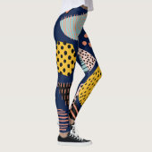 おもしろいジオメトリ:抽象芸術数々のカラーパターン レギンス (右)