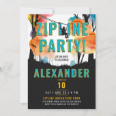 おもしろいジプカラフルリンパーティーアドベンチャーウォーター色 招待状 (正面)