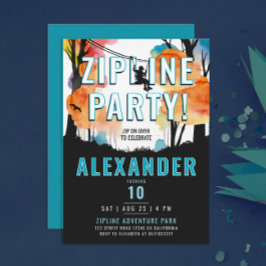 おもしろいジプカラフルリンブルーボーイアドベンチャーウォータースカラー 招待状