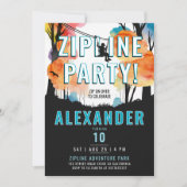 おもしろいジプカラフルリンブルーボーイアドベンチャーウォータースカラー 招待状 (正面)