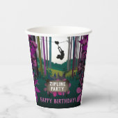 おもしろいジプリンパープルピンクフォレストガールアドベンチャー 紙コップ (正面)