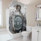 おもしろいジムオーナーフィットネス、デビッドが体重を保持 シャワーカーテン (インサイチュ)