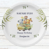 おもしろいジャングルアニマルサファリ誕生日 ペーパープレート