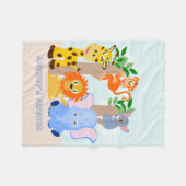 おもしろいジャングルパーソナライズされた フリースブランケット (正面(横))