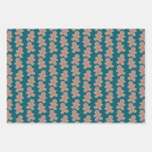 おもしろいジュエルトーンマンガジンジャーブレッドマンクリスマス ラッピングペーパーシート (正面3)