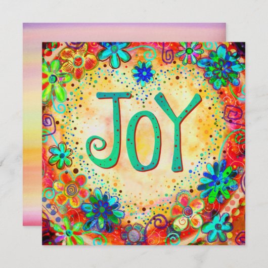 おもしろいジョイホワイルドライブルフローラ勇気付けられる かわいらし サンキューカード (正面/裏面)