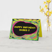 おもしろいジョークのメッセージとzany混色デザイン カード (黄色い花)