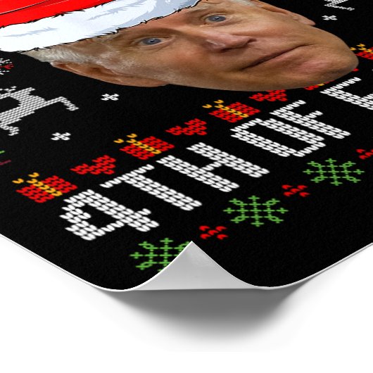 おもしろいジョーバイデン氏イースターの醜いクリスマスの幸せ4th ポスター (角)