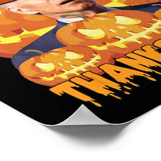 おもしろいジョーバイデン氏ホールのメリー感謝祭を混乱 ポスター (角)