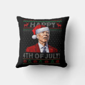 おもしろいジョーバイデン氏7月のハッピークリスマス クッション (裏面)