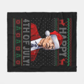 おもしろいジョーバイデン氏7月のハッピークリスマス フリースブランケット (正面(横))