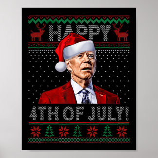 おもしろいジョーバイデン氏7月のハッピークリスマス ポスター