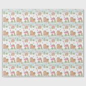 おもしろいジンガーブレッドキャンディタウンウィンターシーン ラッピングペーパー (フラット)