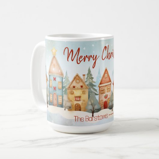 おもしろいジンガーブレッドハウズクリスマスマグ コーヒーマグカップ (正面左)