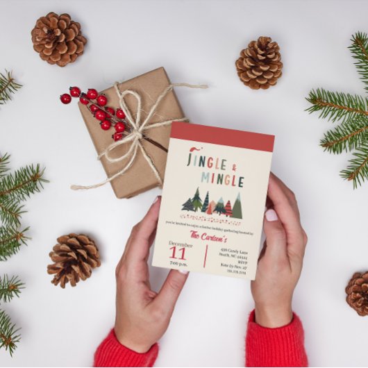 おもしろいジングルとミングルクリスマスパーティの招待状 招待状