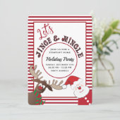 おもしろいジングル&ミングルサンタトナディアホリデーパーティー 招待状 (スタンド正面)