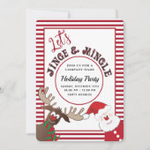 おもしろいジングル&ミングルサンタトナディアホリデーパーティー 招待状 (正面)