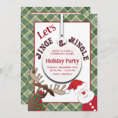 おもしろいジングル&ミングルサンタトナディアホリデーパーティー 招待状 (正面/裏面)