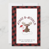 おもしろいジングル&ミングルサンタトナディアホリデーパーティー 招待状 (裏面)