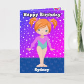 おもしろいジンジャーガールズ体操カラーリングページ誕生日 カード (正面)