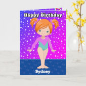 おもしろいジンジャーガールズ体操カラーリングページ誕生日 カード (黄色い花)