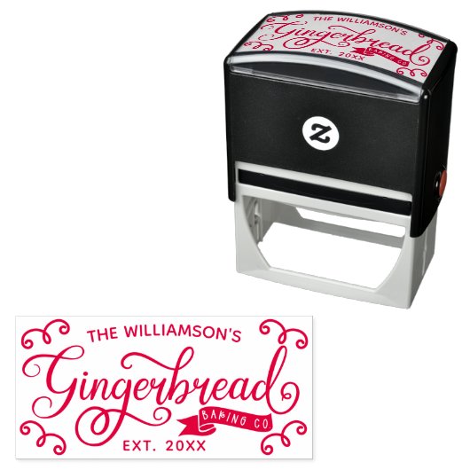 おもしろいジンジャーパンベーキングパーソナライズされたCoファミリー名 セルフインキングスタンプ (インサイチュ)