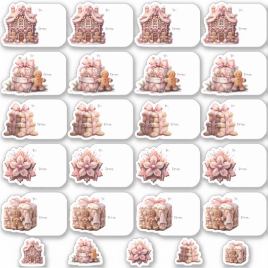 おもしろいジンジャーブレッドギフトラベルクリスマス シール (正面)