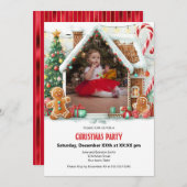 おもしろいジンジャーブレッドハウスクリスマスパーティー |写真 シーズンカード (正面/裏面)
