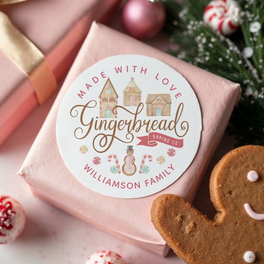 おもしろいジンジャーブレッドベーキングコジンジャーブレッドハウスベーキング ラウンドシール