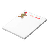 おもしろいジンジャーブレッドマンとサンタハット ノートパッド (回転)