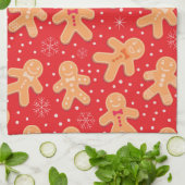 おもしろいジンジャーブレッドマンクッキーカスタムベーキングクルー キッチンタオル (折り畳み)