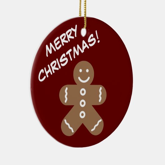 おもしろいジンジャーブレッドマン漫画カスタムクリスマス セラミックオーナメント (右)
