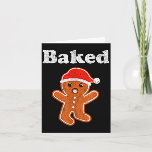 おもしろいジンジャーブレッドマン焼き菓子焼成大人クリスマス カード (正面)
