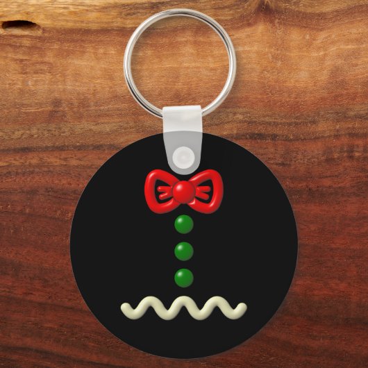 おもしろいジンジャーブレッドマン衣装ハロウィンギフト キーホルダー (正面)