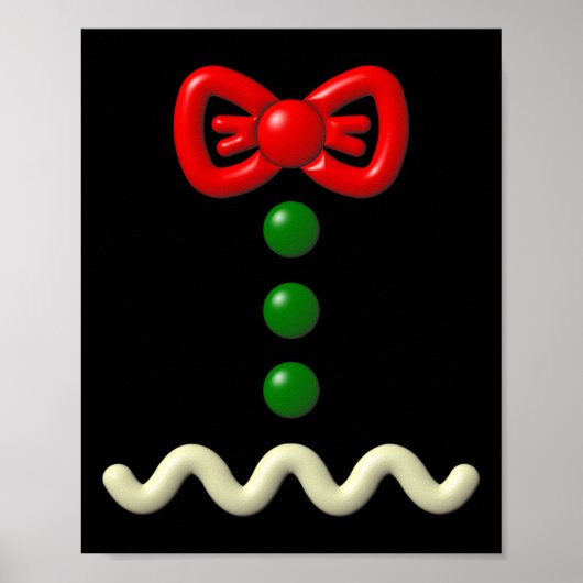 おもしろいジンジャーブレッドマン衣装ハロウィンギフト ポスター (正面)