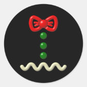 おもしろいジンジャーブレッドマン衣装ハロウィンギフト ラウンドシール (正面)