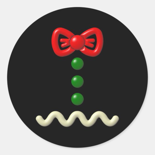 おもしろいジンジャーブレッドマン衣装ハロウィンギフト ラウンドシール (正面)