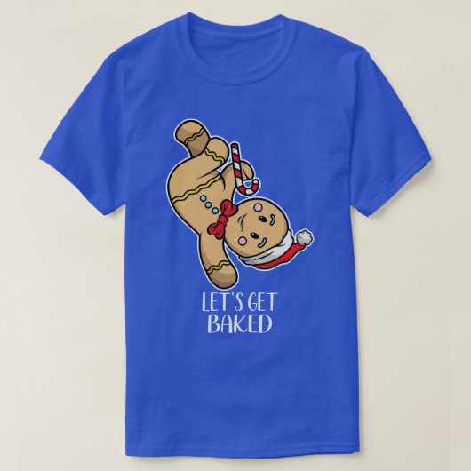 おもしろいジンジャーブレッドマン踊りが取得す焼いたる Tシャツ (デザイン正面)