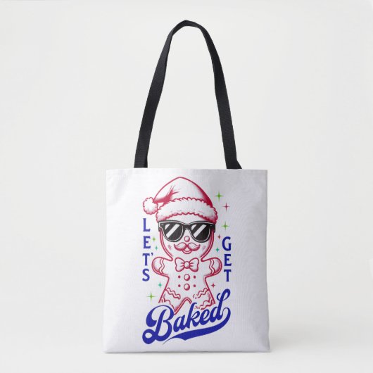 おもしろいジンジャーブレッドマン- Let's Get 焼いた トートバッグ (正面)