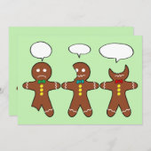 おもしろいジンジャーブレッドマンCookieテキストの入力 シーズンカード (正面/裏面)